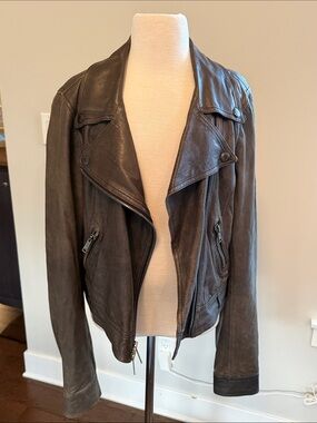 VINCE soft leather moto jacket